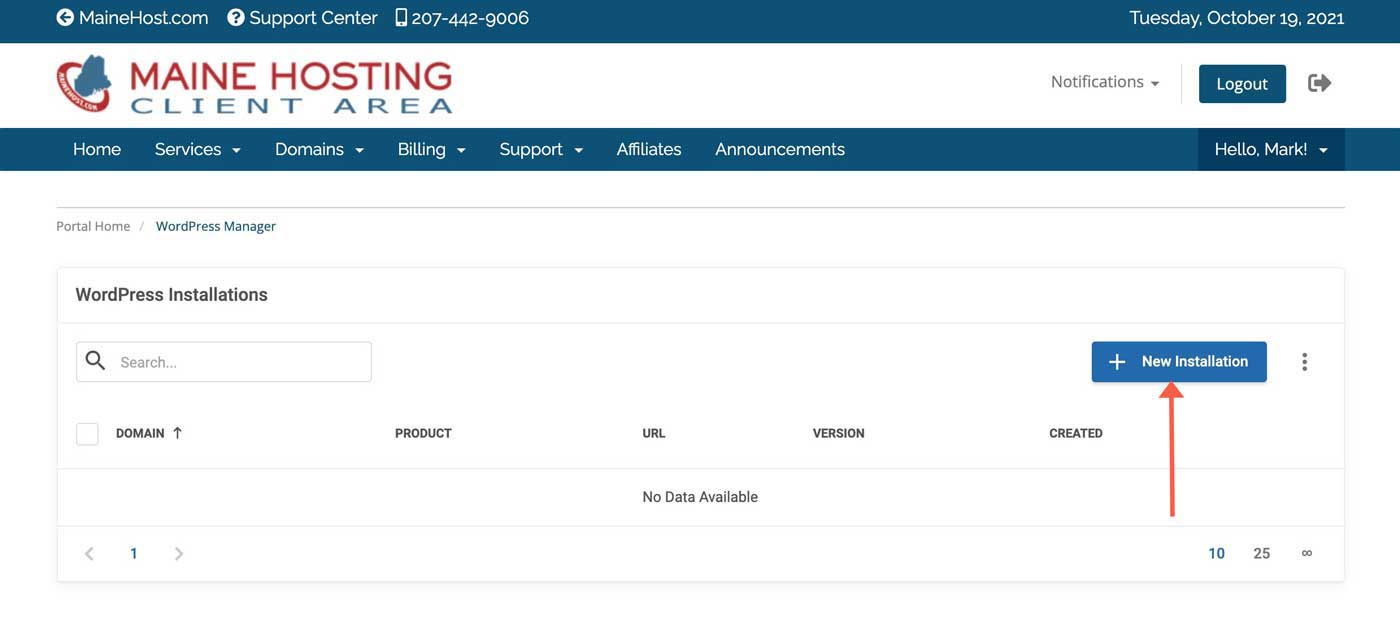 New WordPress Installation